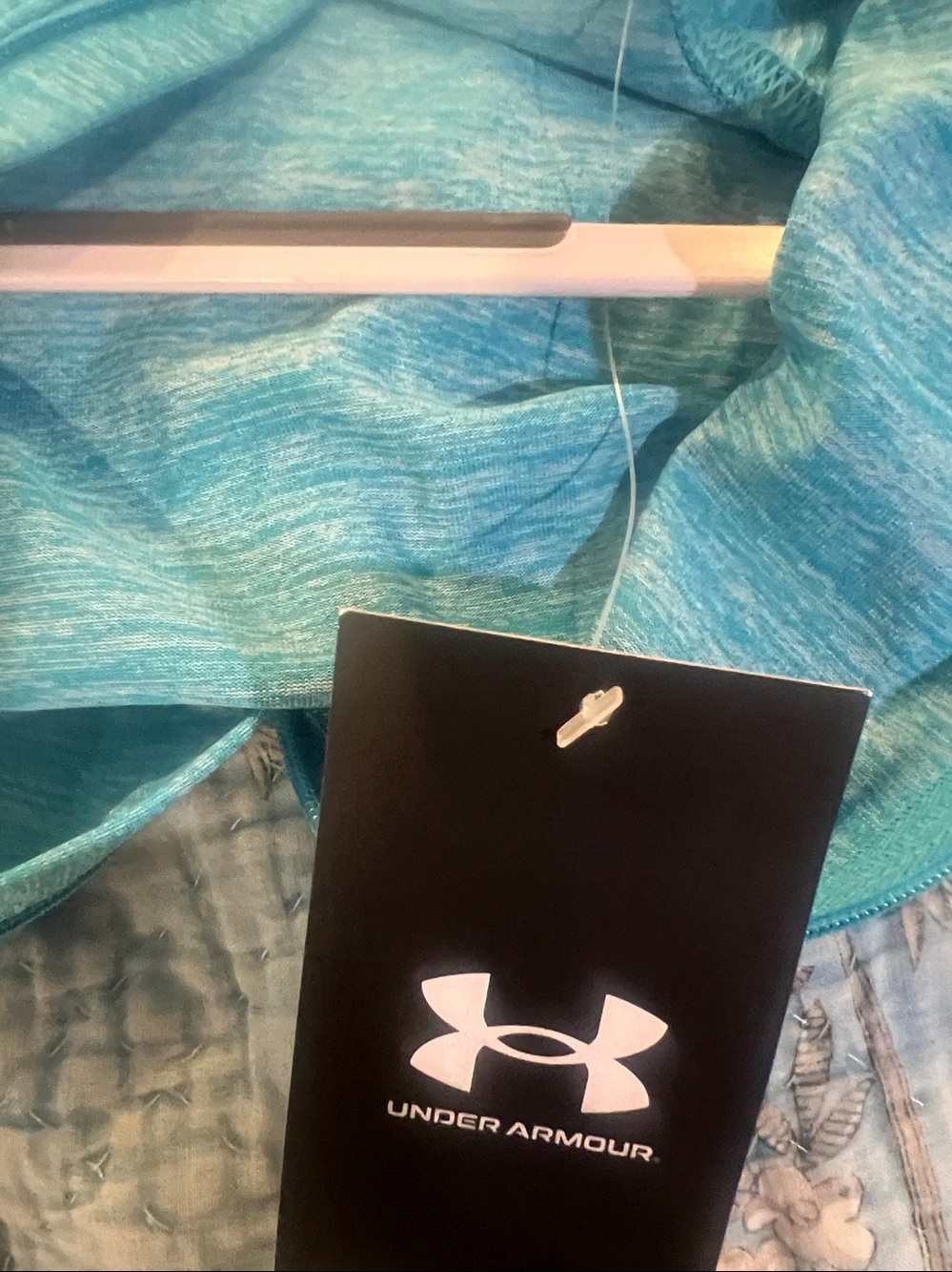 Under Armour ladies Teal Heather 1/2 -Zip Performance Pullover size x large - Picture 9 of 10
